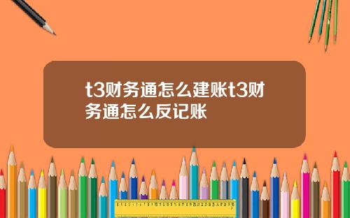 t3财务通怎么建账t3财务通怎么反记账