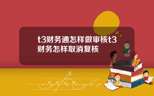 t3财务通怎样做审核t3财务怎样取消复核