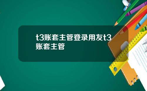 t3账套主管登录用友t3账套主管