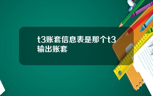 t3账套信息表是那个t3输出账套