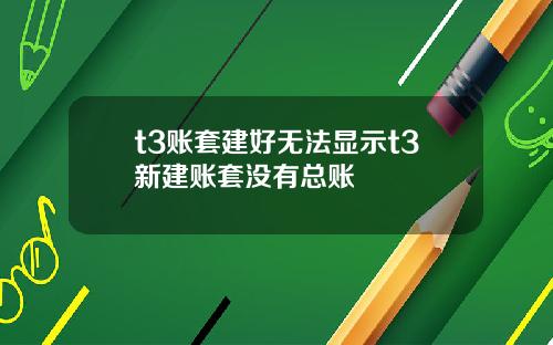 t3账套建好无法显示t3新建账套没有总账