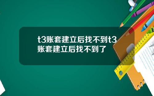 t3账套建立后找不到t3账套建立后找不到了