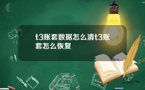 t3账套数据怎么清t3账套怎么恢复