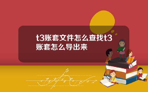 t3账套文件怎么查找t3账套怎么导出来