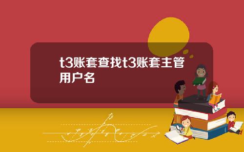 t3账套查找t3账套主管用户名