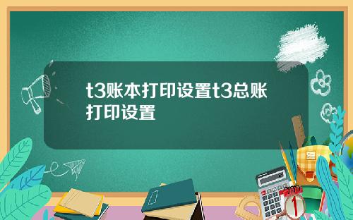 t3账本打印设置t3总账打印设置
