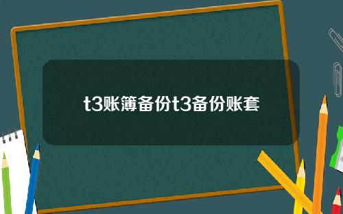 t3账簿备份t3备份账套