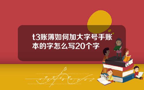 t3账薄如何加大字号手账本的字怎么写20个字