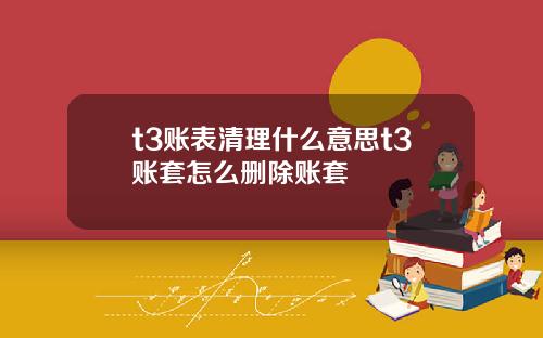 t3账表清理什么意思t3账套怎么删除账套