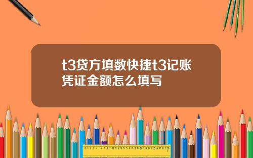 t3贷方填数快捷t3记账凭证金额怎么填写