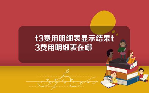 t3费用明细表显示结果t3费用明细表在哪