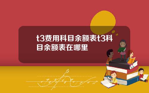 t3费用科目余额表t3科目余额表在哪里
