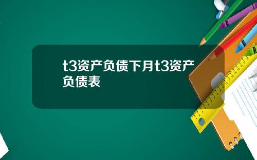 t3资产负债下月t3资产负债表