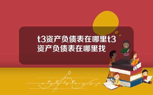 t3资产负债表在哪里t3资产负债表在哪里找