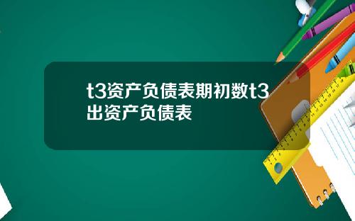 t3资产负债表期初数t3出资产负债表