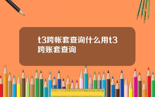 t3跨帐套查询什么用t3跨账套查询
