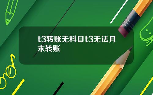 t3转账无科目t3无法月末转账