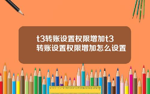 t3转账设置权限增加t3转账设置权限增加怎么设置