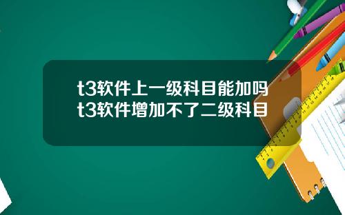 t3软件上一级科目能加吗t3软件增加不了二级科目