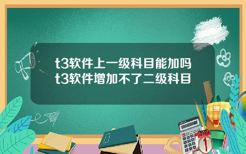 t3软件上一级科目能加吗t3软件增加不了二级科目