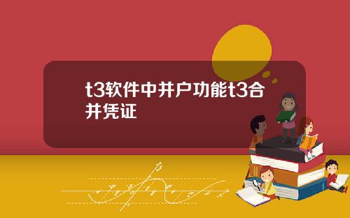 t3软件中并户功能t3合并凭证