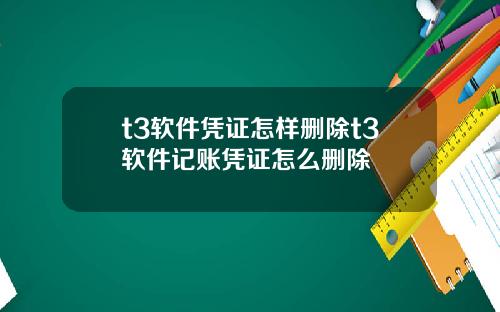 t3软件凭证怎样删除t3软件记账凭证怎么删除