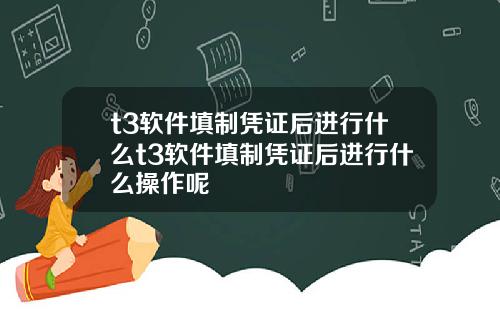 t3软件填制凭证后进行什么t3软件填制凭证后进行什么操作呢