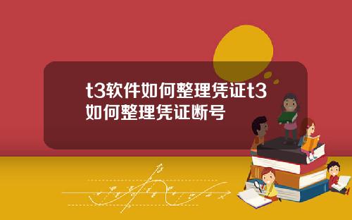 t3软件如何整理凭证t3如何整理凭证断号