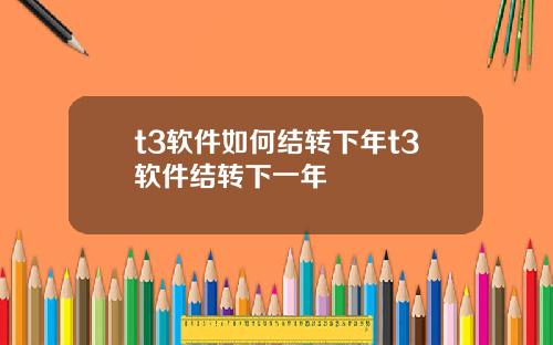 t3软件如何结转下年t3软件结转下一年