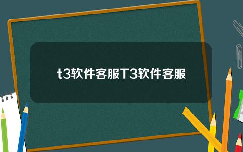 t3软件客服T3软件客服