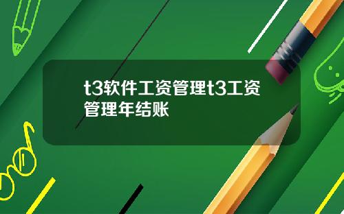 t3软件工资管理t3工资管理年结账