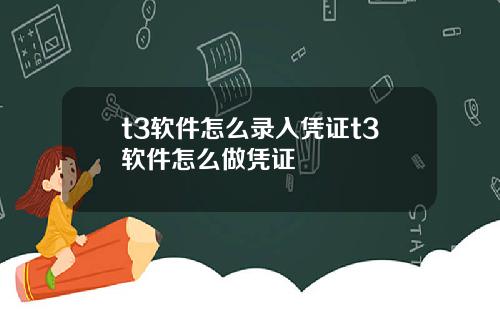 t3软件怎么录入凭证t3软件怎么做凭证