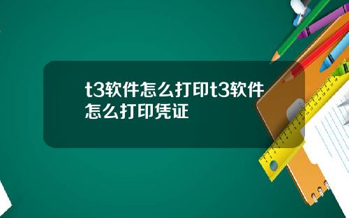 t3软件怎么打印t3软件怎么打印凭证