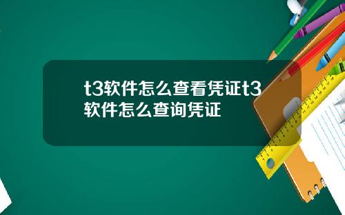 t3软件怎么查看凭证t3软件怎么查询凭证