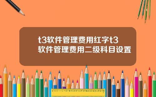 t3软件管理费用红字t3软件管理费用二级科目设置