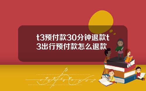 t3预付款30分钟退款t3出行预付款怎么退款