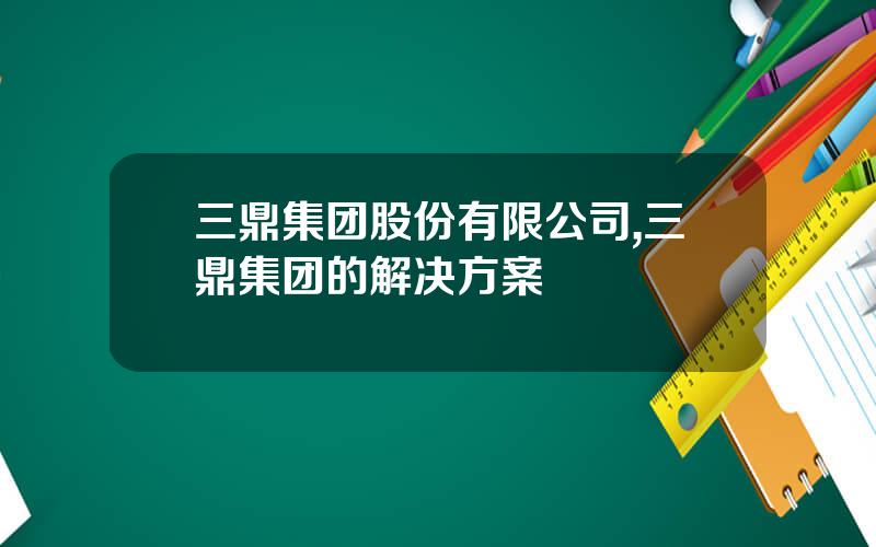三鼎集团股份有限公司,三鼎集团的解决方案