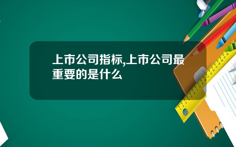 上市公司指标,上市公司最重要的是什么