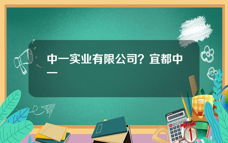 中一实业有限公司？宜都中一
