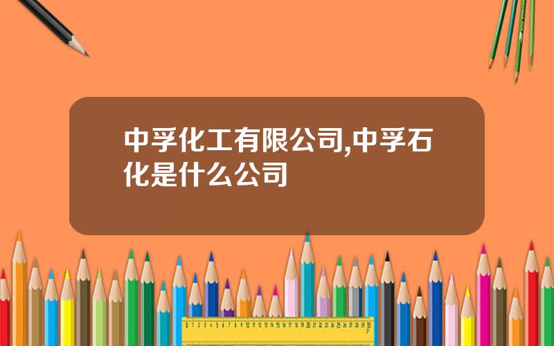 中孚化工有限公司,中孚石化是什么公司