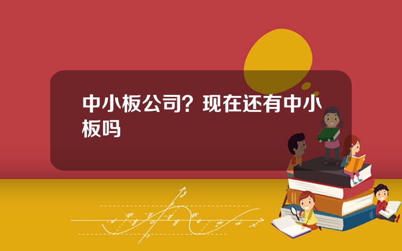 中小板公司？现在还有中小板吗