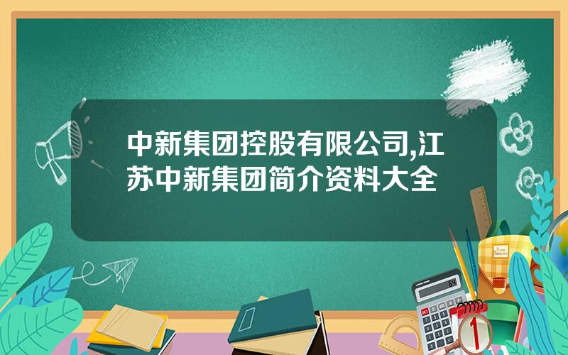 中新集团控股有限公司,江苏中新集团简介资料大全