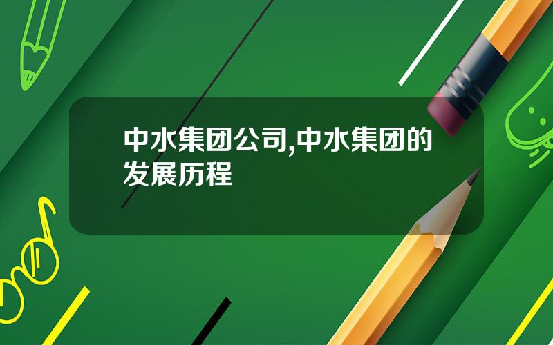 中水集团公司,中水集团的发展历程
