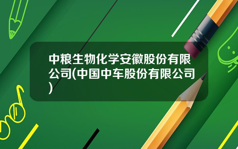 中粮生物化学安徽股份有限公司(中国中车股份有限公司)