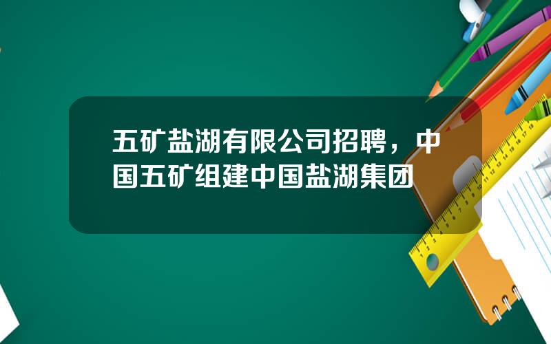 五矿盐湖有限公司招聘，中国五矿组建中国盐湖集团