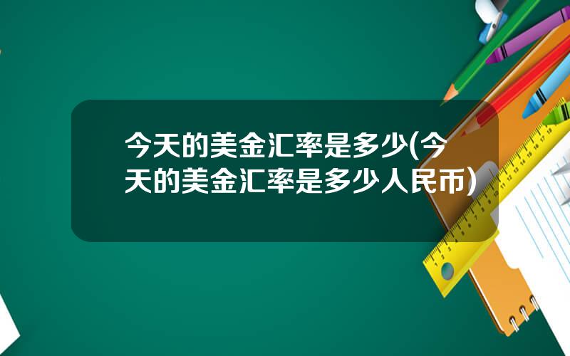 今天的美金汇率是多少(今天的美金汇率是多少人民币)