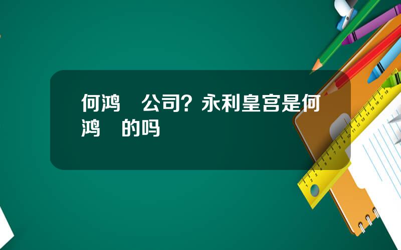 何鸿燊公司？永利皇宫是何鸿燊的吗