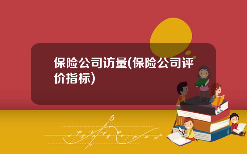 保险公司访量(保险公司评价指标)