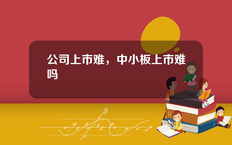 公司上市难，中小板上市难吗