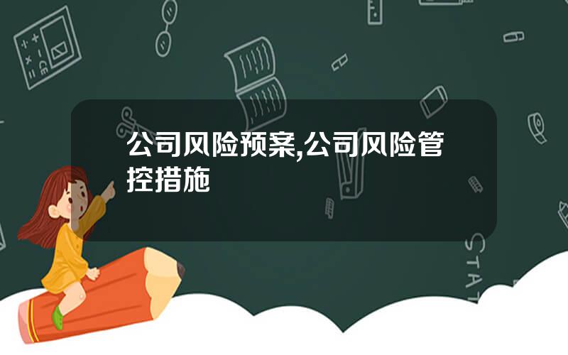 公司风险预案,公司风险管控措施